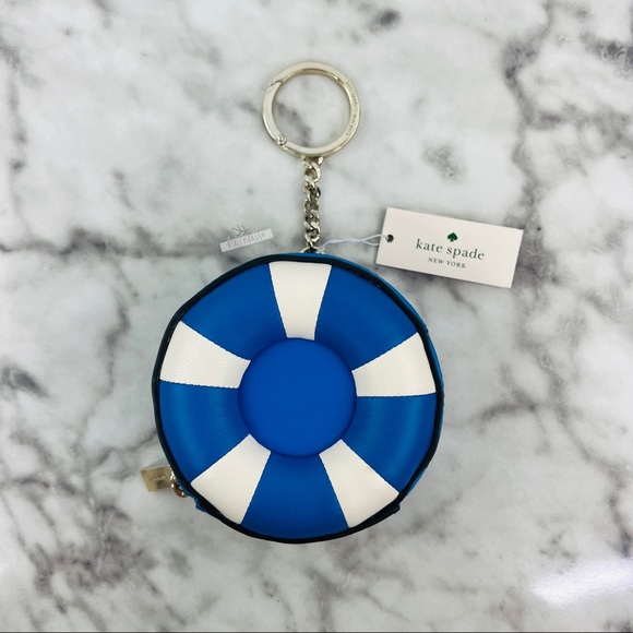 Kate Spade Pool Float Tote, Splash Key Chain, Large Wallet & Card Holder Wallet - Picture 12 of 16